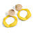 Off Round Textured Curvy Hoop Earrings in Gold Tone (Yellow Matt Finish) - 50mm Long - view 4