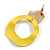 Off Round Textured Curvy Hoop Earrings in Gold Tone (Yellow Matt Finish) - 50mm Long - view 6