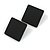 30mm Tall/ Black Acrylic Square Stud Earrings in Matt Finish - view 2