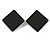 30mm Tall/ Black Acrylic Square Stud Earrings in Matt Finish - view 5