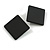 30mm Tall/ Black Acrylic Square Stud Earrings in Matt Finish - view 6