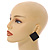 30mm Tall/ Black Acrylic Square Stud Earrings in Matt Finish - view 3