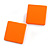 30mm Tall/ Orange Acrylic Square Stud Earrings in Matt Finish - view 4