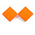 30mm Tall/ Orange Acrylic Square Stud Earrings in Matt Finish - view 2