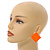 30mm Tall/ Orange Acrylic Square Stud Earrings in Matt Finish - view 3