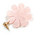 Pink Acrylic Flower Drop Earrings In Gold Tone - 55mm L - view 4