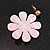 Pink Acrylic Flower Drop Earrings In Gold Tone - 55mm L - view 9