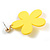 Bright Yellow Acrylic Flower Drop Large Earrings - 55mm L - view 6