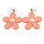 Coral Acrylic Flower Drop Large Earrings - 55mm L - view 4