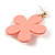 Coral Acrylic Flower Drop Large Earrings - 55mm L - view 7