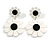 White/Black Acrylic Floral Drop Earrings - 55mm L