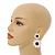 White/Black Acrylic Floral Drop Earrings - 55mm L - view 3