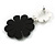 Black/White Acrylic Floral Drop Earrings - 55mm L - view 5