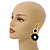 Black/White Acrylic Floral Drop Earrings - 55mm L - view 3