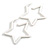 Large White Acrylic Star Hoop Earrings - 70mm Across - view 5
