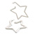 Large White Acrylic Star Hoop Earrings - 70mm Across - view 7