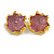 Asymmetric Star with Pale Purple Resin Bead Stud Earrings in Gold Tone - 35mm Tall - view 2