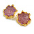 Asymmetric Star with Pale Purple Resin Bead Stud Earrings in Gold Tone - 35mm Tall
