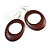 Wooden Open Cut Oval Hoop Earrings in Brown - 80mm Long (Possible Natural Irregularities) - view 2
