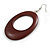 Wooden Open Cut Oval Hoop Earrings in Brown - 80mm Long (Possible Natural Irregularities) - view 5