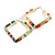 35mm Tall/ Multicoloured Crystal Beaded Square Hoop Earrings in Gold Tone - view 4