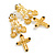 Victorian Style Filigree Cross Dangle Earrings in Light Gold Tone - 75mm L - view 2