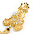 Victorian Style Filigree Cross Dangle Earrings in Light Gold Tone - 75mm L - view 7