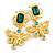 Statement Crystal Butterfly Drop Earrings in Bright Gold Tone - 65mm Long - view 2