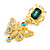 Statement Crystal Butterfly Drop Earrings in Bright Gold Tone - 65mm Long - view 5