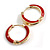 20mm Small Red Enamel Gold Tone Huggie Hoop Earrings - view 2