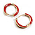 20mm Small Red Enamel Gold Tone Huggie Hoop Earrings - view 7