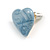 Light Blue Enamel Heart Stud Earrings - 17mm Across - view 4