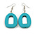 Turquoise Wood O-Shape Drop Earrings - 55mm L - view 2