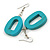 Turquoise Wood O-Shape Drop Earrings - 55mm L - view 5