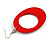 Red Oval Wooden Hoop Earrings - 80mm Long (Possible Natural Irregularities) - view 5