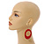 Red Oval Wooden Hoop Earrings - 80mm Long (Possible Natural Irregularities) - view 3
