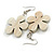 White Wood Flower Drop Earrings - 60mm L - view 5