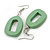 Mint Green Wood O-Shape Drop Earrings - 60mm L - view 5