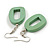 Mint Green Wood O-Shape Drop Earrings - 60mm L - view 6