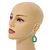 Mint Green Wood O-Shape Drop Earrings - 60mm L - view 3