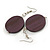 Deep Purple Wood Coin Drop Earrings - 60mm L/ 30mm D - view 4