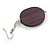 Deep Purple Wood Coin Drop Earrings - 60mm L/ 30mm D - view 5