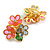 Oversized Triple Flower Clip On Earrings in Gold Tone /45mm Tall/Weight is 22g each