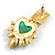 Statement Acrylic/Crystal Heart Drop Earrings in Gold Tone (Green/Blue/Purple Colours) - 50mm Long - view 5