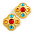Large Multicoloured Acrylic Bead Stud Earrings - 40mm Across - view 2