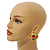 Large Multicoloured Acrylic Bead Stud Earrings - 40mm Across - view 3