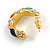 Small Red/Green/Blue Crystal Half Hoop Earrings in Gold Tone - 23mm Diameter - view 6