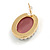 Oval Pink Acrylic Cameo with Pearl Detailing in Gold Tone - 22mm Tall - view 5