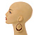Large Brown Glass/ Shell/ Wood Bead Hoop Earrings In Silver Tone/ 75mm Long - view 3