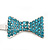 Pair Of Light Blue Pave Set Swarovski Crystal 'Bow' Magnetic Hair Slides In Rhodium Plating - 40mm Length - view 5